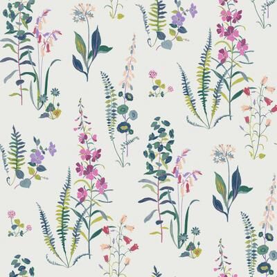 Laura Ashley Meadowvale Sprigs Violet Wallpaper