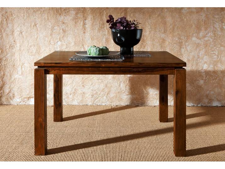 Esstisch Sheesham 90x90x76 braun lackiert METRO LIFE #151