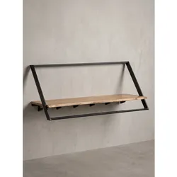 Wandgarderobe Akazie Massivholz Akazie-Schwarz 100x32,5x40 cm   Kadima