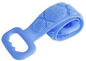 Lush Living Finds Double Sided Silicone Back Scrubber Bath Sponge Exfoliating Bath Brush blue 1 Pc