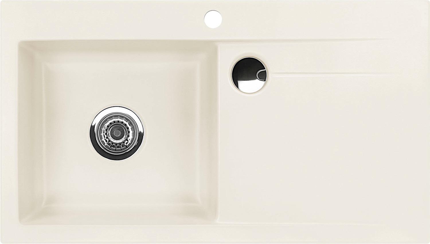 Spüle KeraDomo STEMA 90 in JASMIN Becken links mit Handbetätigung