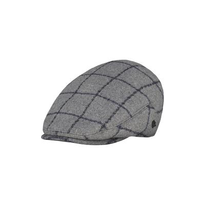 Schiebermütze LERROS "Gatsby Schiebermütze aus kariertem Wollmischgewebe", Herren, Gr. S/M, grau (platinum grau), Materialmix, Mützen