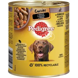 Pedigree in Sauce 800 Gramm Hundenassfutter 12 x 800 Gramm Kaninchen mit Karotte