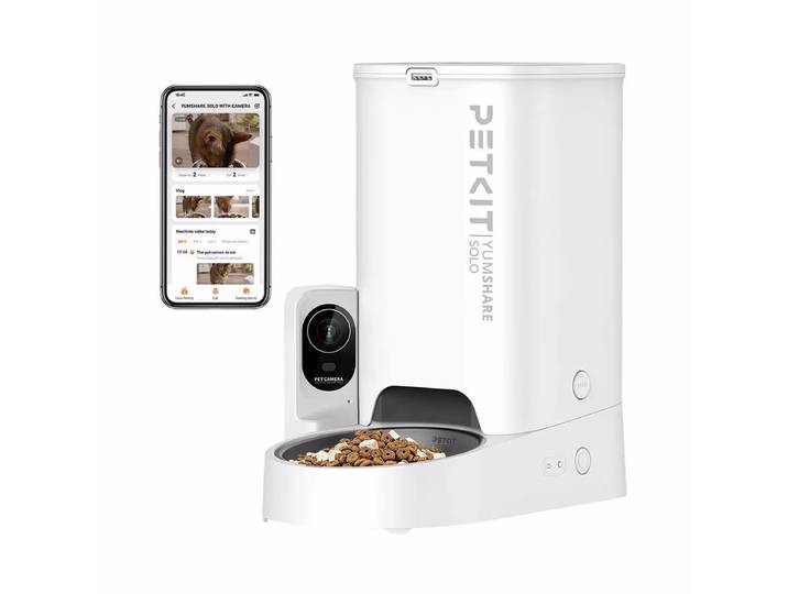 PETKIT YUMSHARE Solo Smart Futterautomat mit Kamera – Tierbedarf – weiss