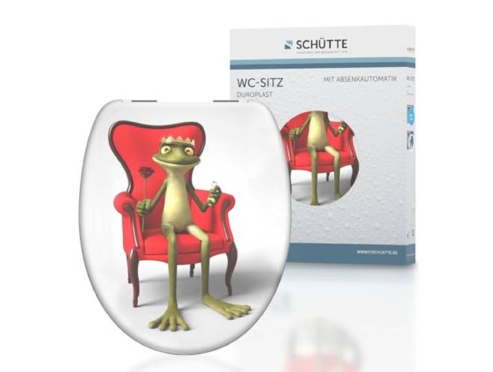 SCHÜTTE 82190 Duroplast wc-bril FROG KING met softclosemechanisme,