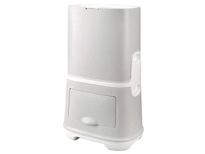 OIFAODAO Mülltonnen， 20L schlanker Plastik Mülleimer 2 Fächer Deckel schmale Spalten(/Gray)