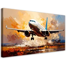 LEINWANDBILD Passagierflugzeug 100x50cm