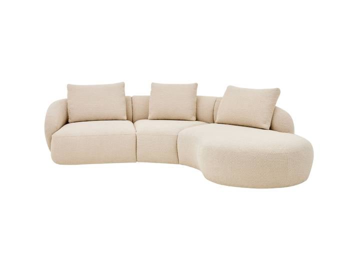 Ecksofa Koa Stoff Vanille B 281 T 225 cm
