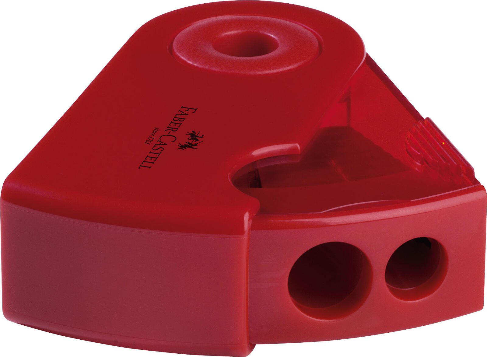 FABER-CASTELL Dosenspitzer doppelt blau oder rot 182701