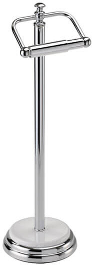 Showerdrape Opera White/Chrome Freestanding Toilet Roll Holder