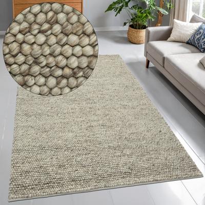 Wollteppich OTTO HOME "Wolly, Wolle, in Standard und Premium Qualität", sand, B:300cm H:14mm L:400cm, Wolle, Teppiche, handgewebt, Handweb Teppiche, Skandi, Wohnzimmer, Schlafzimmer