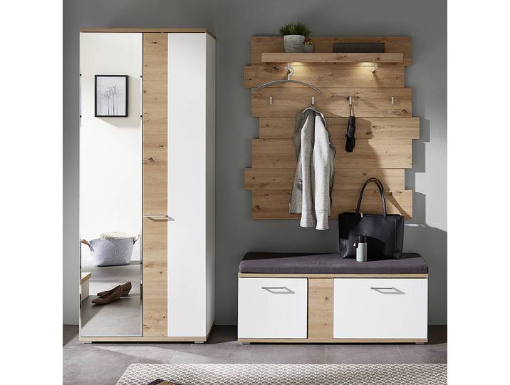 Garderobenset I 3-teilig 200 x 200 x 38cm Weiß
