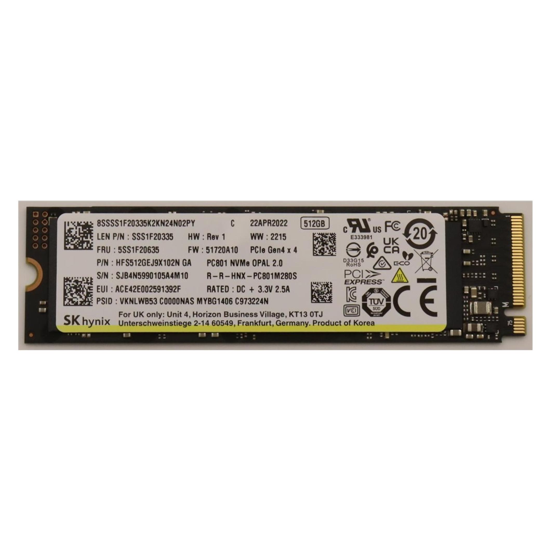 Lenovo Ssd asm (512 GB, M.2 2280) (5SS1F20635)