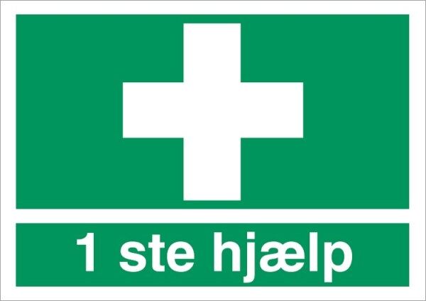 Denfoil Førstehjælp Skilt, Plast, 210x297 Mm