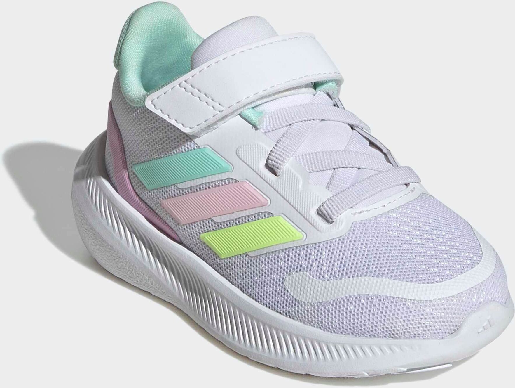 Sneaker ADIDAS SPORTSWEAR "RUNFALCON 5 KIDS", Kinder, Gr. 27, weiss (cloud weiß, clear mint, clear pink), Synthetik, Textil, Schuhe Sneaker, mit Klettverschluss cloud weiß, clear mint, clear pink 27