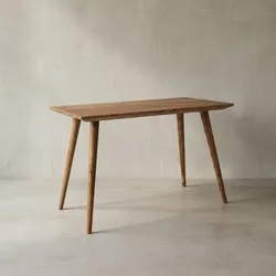 KADIMA DESIGN Massivholz Esstisch "SAVIO": Retro Landhausstil, handgefertigt, Sheesham-Holz, 120 x 60 cm, Braun mit Maserungen.