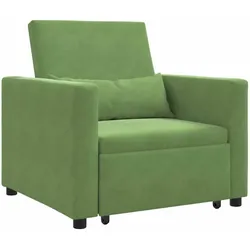 vidaXL Ausziehbare Schlafcouch Einzel Hellgrün 90 x 165 x 87 cm Samt