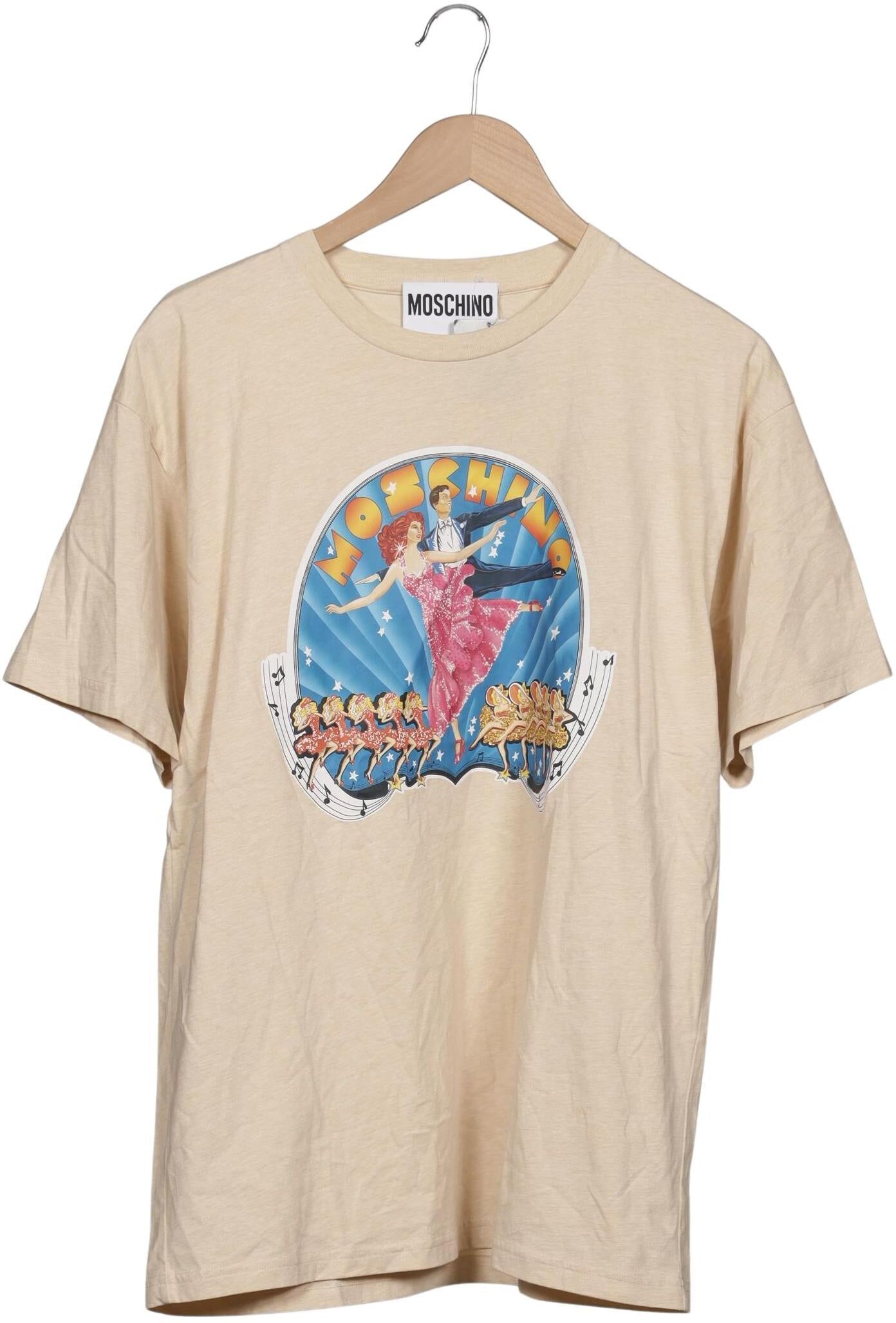 Moschino Damen T-Shirt, Beige, Gr. S, Synthetik / Baumwolle - Second Hand