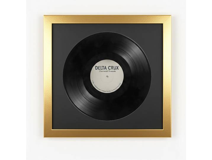K-Möbel Schallplatten Rahmen 40/40 für die Vinyl, Goldfarben, Holz, Rechteckig, 40x40 cm, Bilder & Rahmen, Bilderrahmen, Holzrahmen