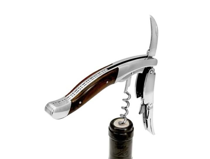 Legnoart GHEMME Grand Crue Edelstahl Sommelier Korkenzieher mit Wenge Pakkaholz-Griff, braun