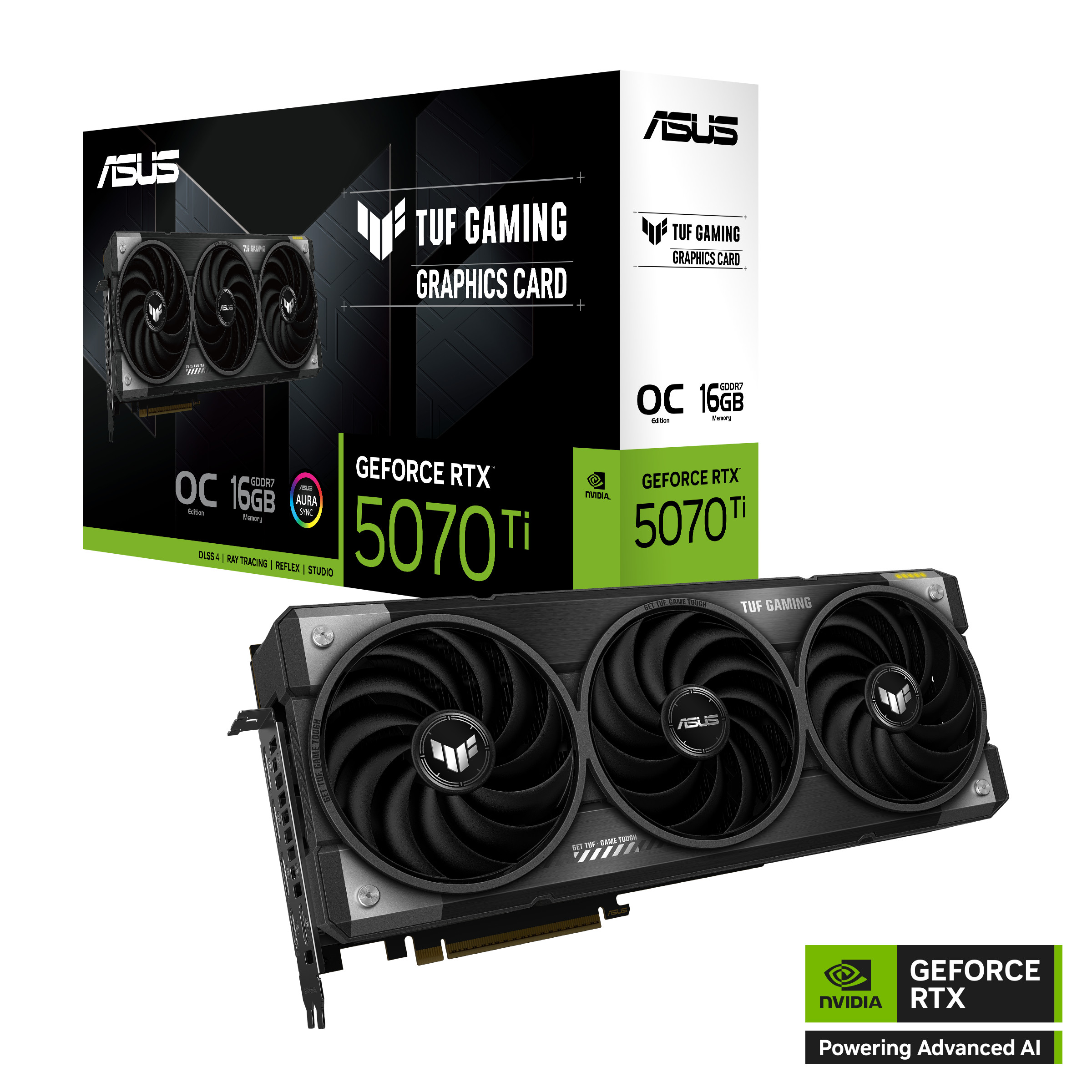 ASUS TUF GeForce RTX 5070 Ti Gaming OC 16GB TUF-RTX5070TI-O16G-GAMING DDR7 Grafikkarte, 2xHDMI, 3xDP 90YV0MD0-M0NA00