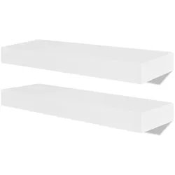 vidaXL 2er Set MDF Wandregal Wandboard Hängeregal Bücher/DVD Regal, weiß