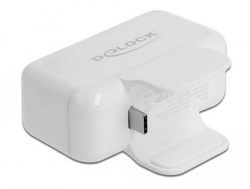 Delock 64079 USB Ladegerät USB-C Buchse (Power Delivery), USB-A USB PD Weiß Steckdose USB Power Delivery (USB-PD)