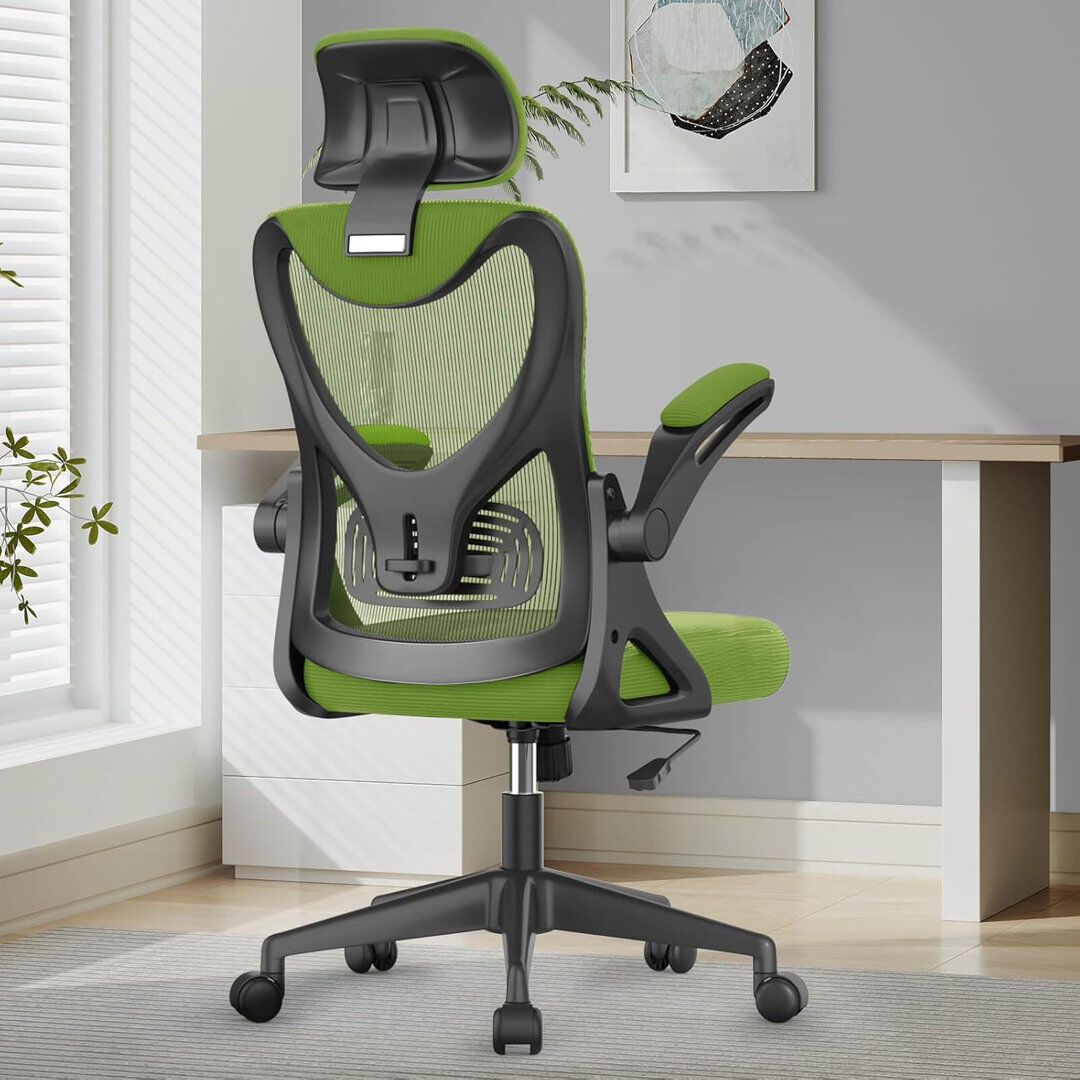Inbox Zero Ergonomic Office Chair, Computer Chair, Mesh Chair Green 119cm H X 59cm W X 52cm D