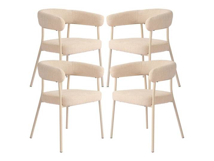 Lot de 4 chaises de salle à manger Huk 78 x 57 x 56 cm beige