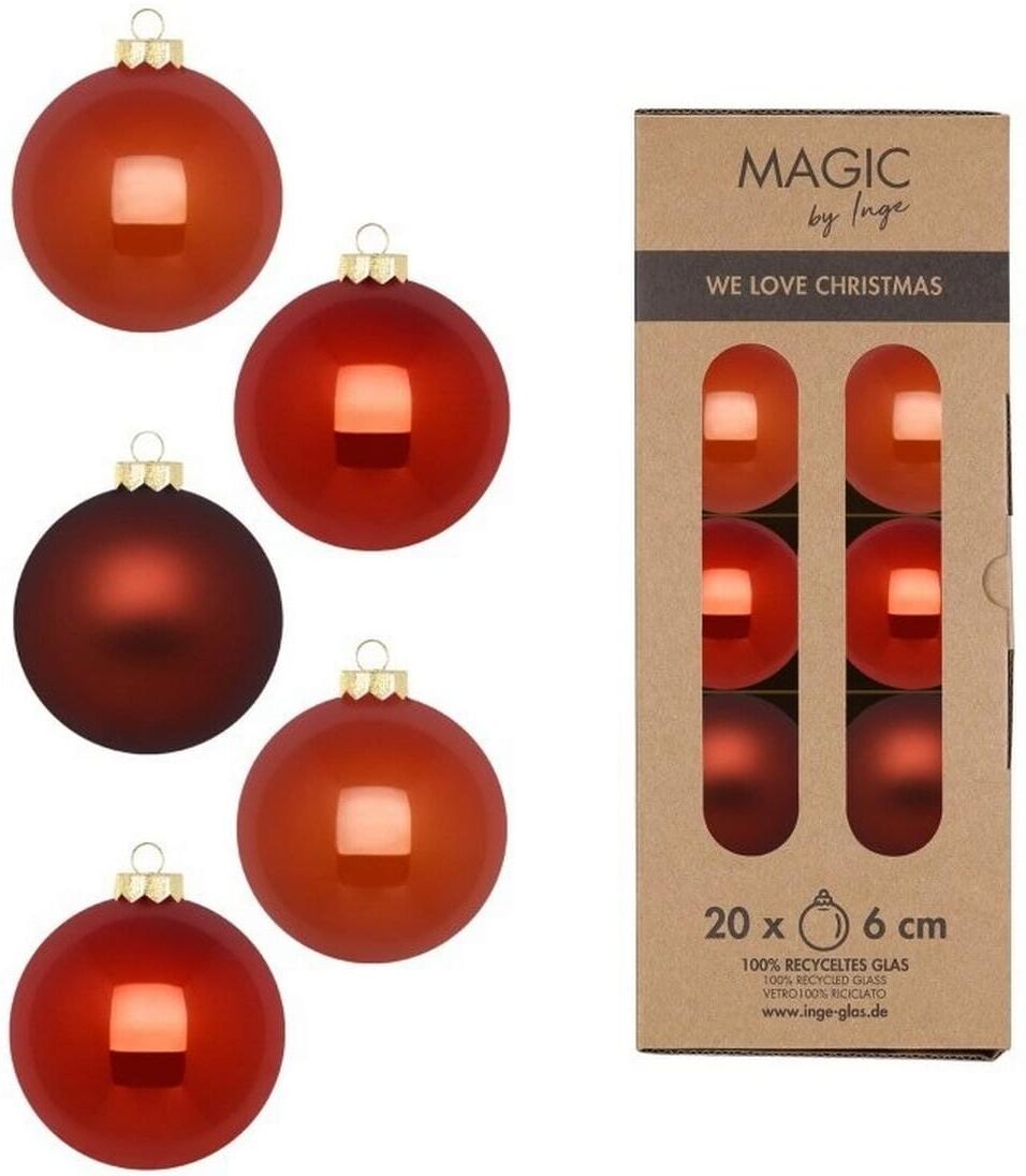 Weihnachtsbaumkugel "INGES CHRISTMAS DECOR Weihnachtskugel Warm Terracotta 20 Stück", terracotta, Ø:6cm, INGES CHRISTMAS DECOR, Weihnachtsbaumkugeln, Weihnachtsbaumkugel terracotta 6cm