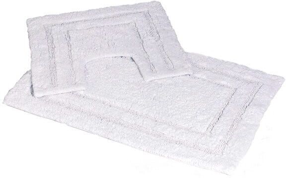 Showerdrape Pinnacle White 2 Piece 100% Cotton Bath Mat Set