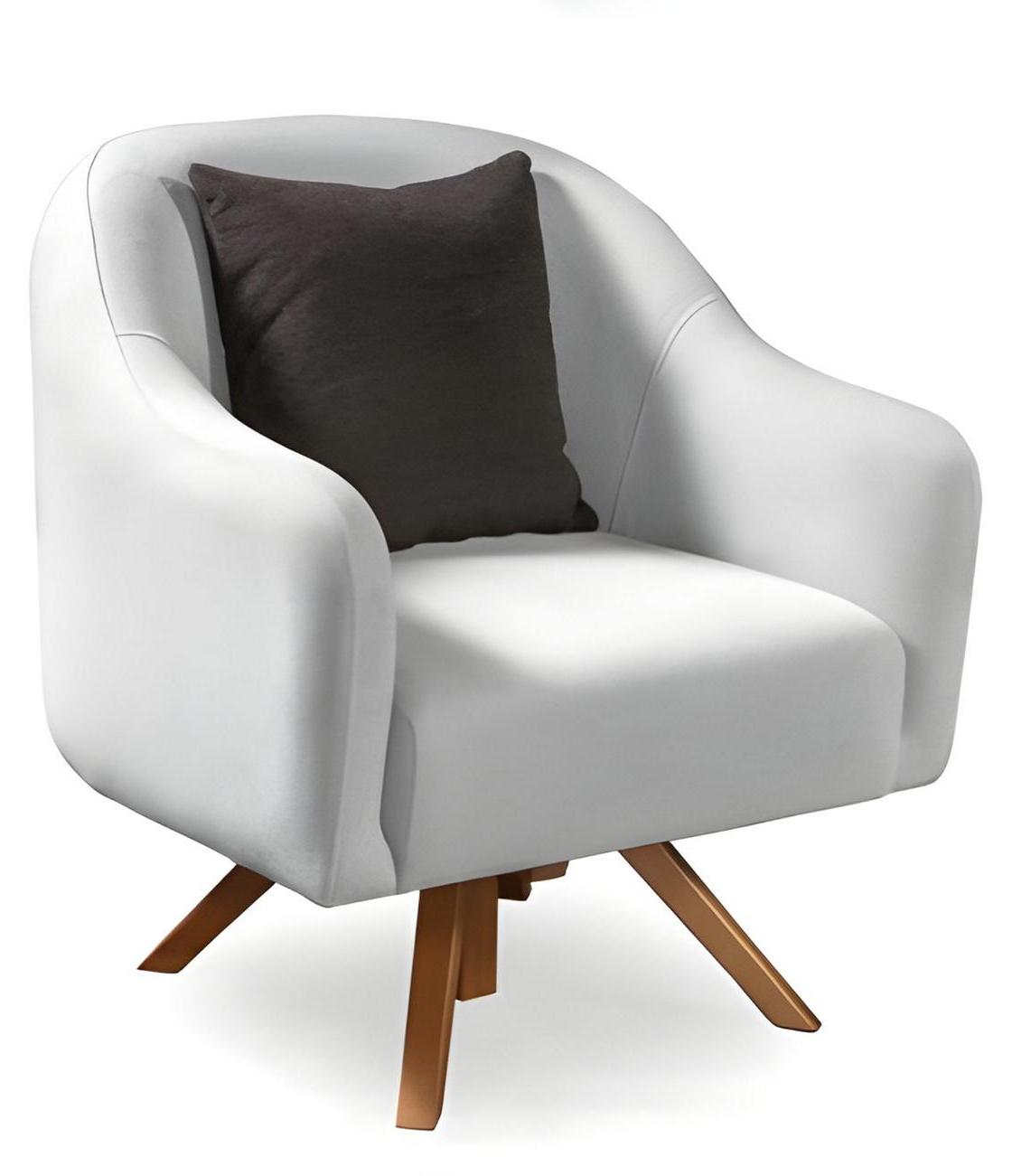 Designer Sessel 1-sitzer Sofa Loungesessel Weiß mit Kissen Wohnzimmer