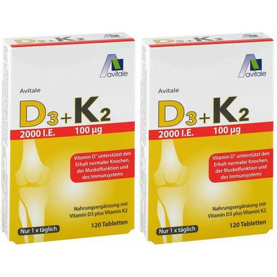 Avitale Vitamin D3+K2 2000 I.e. Doppelpack 2x120 St Tabletten
