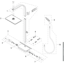 HSK Ersatzteile Rohr Verteiler/ Kopfbrause (Chrom), E98595-10-41 E98595-10-41