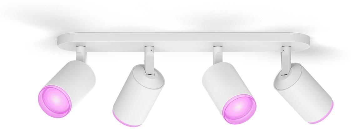 Philips Hue White and Color ambiance Fugato 4er-Spot, Bluetooth/Zigbee, Weiß, LED, Metall, GU10, Multi