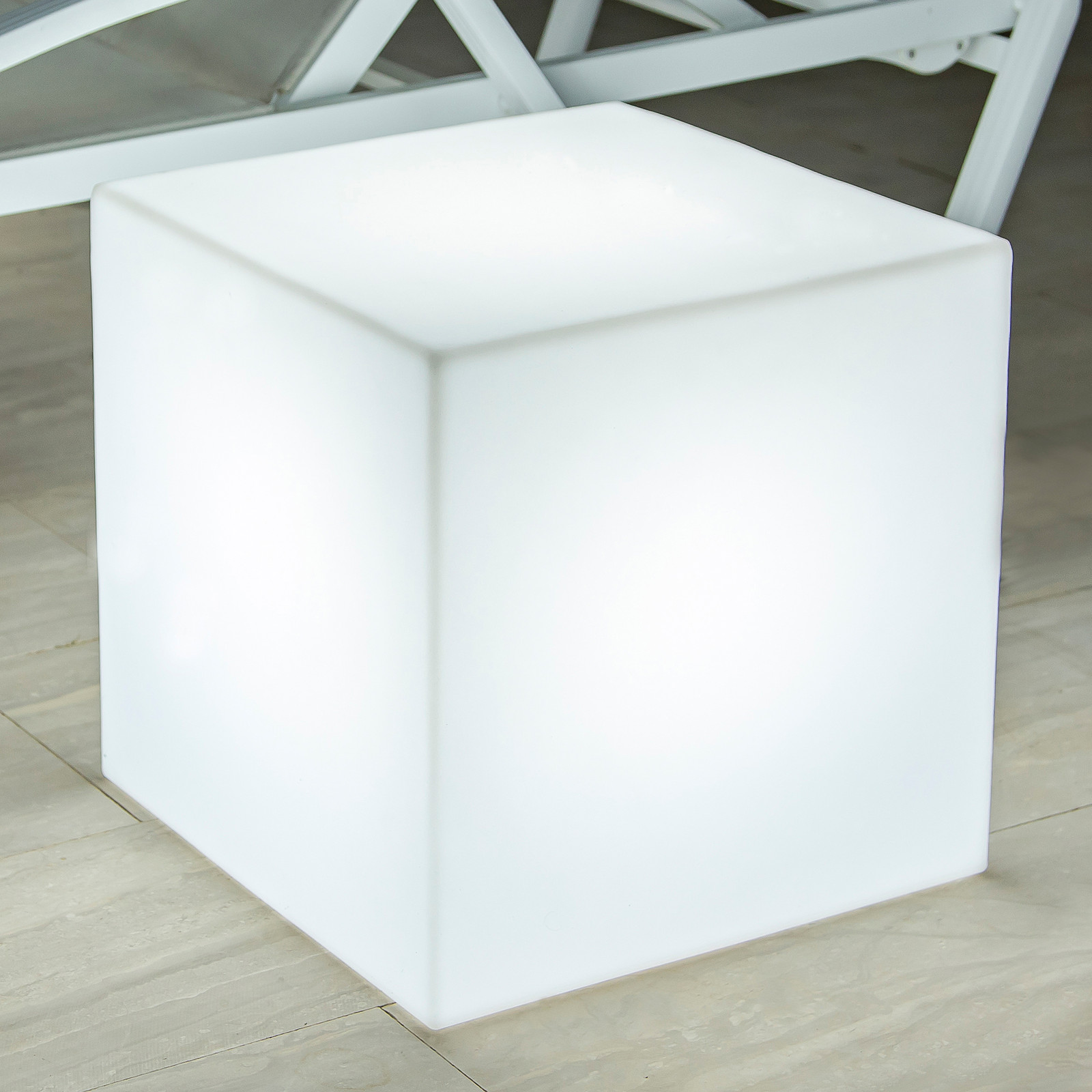 home24 Padverlichting Cuby type A wit, 43 x 43 cm