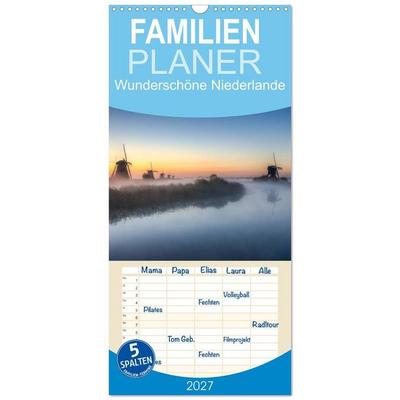 Familienplaner 2027 - Wunderschöne Niederlande mit 5 Spalten (Wandkalender, 21 x 45 cm) CALVENDO