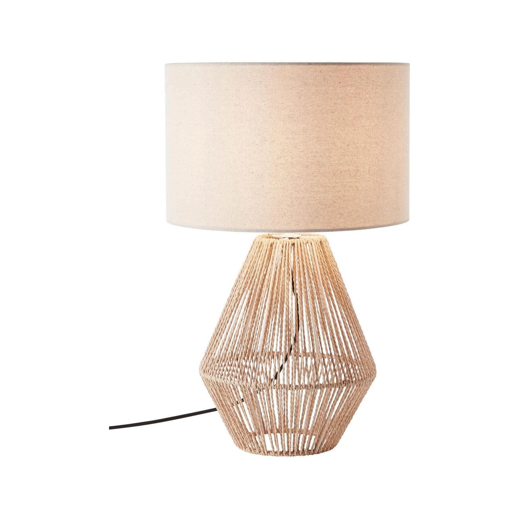 BRILLIANT Lampe, Laraine Tischleuchte natur/beige, 1x A60, E27, 42W, Mit Schnurzwischenschalter
