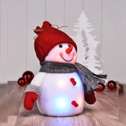 Gravidus Dekorativer Schneemann LED Figur bunt Innenbereich 24 cm