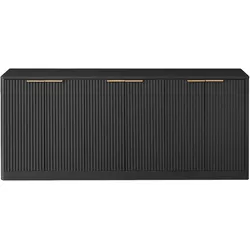 STILVORA Sideboard aus MDF Schwarz 170x40x70,5 cm mit 6 Türen