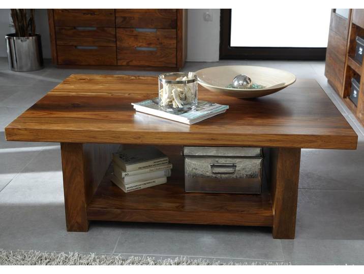 Couchtisch Sheesham 120x85x43 walnuss lackiert DUKE #119