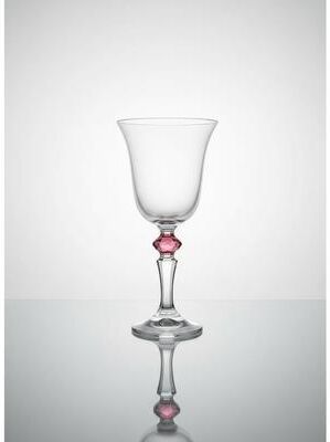 Vivience Set of 6 Water Glasses, with Amber Diamond on Stem