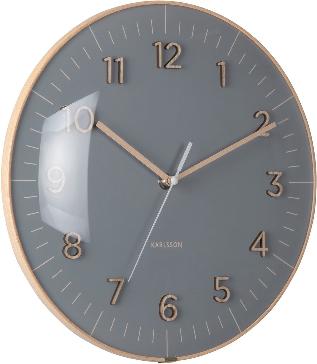 Karlsson Wandklok Esencia Dome - Donkergrijs - Ø30cm - Modern Wandklok