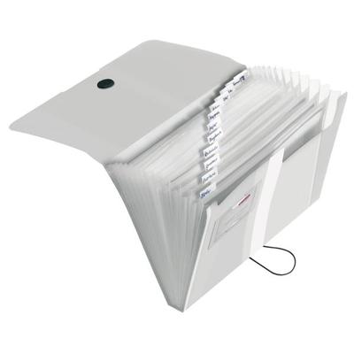 Herlitz Fächermappe A4 PP 12 Fächer transparent farblos