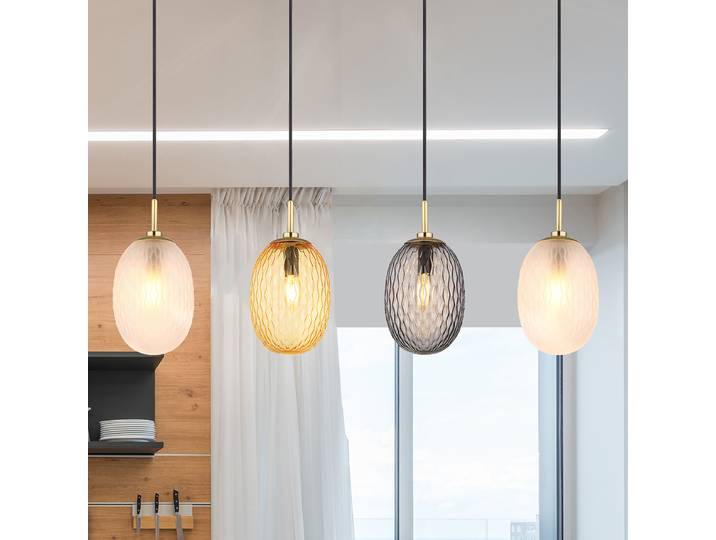 Suspension Devin - Type B 15 x 120 x 96cm Multicolore Tissu mélangé LED E14