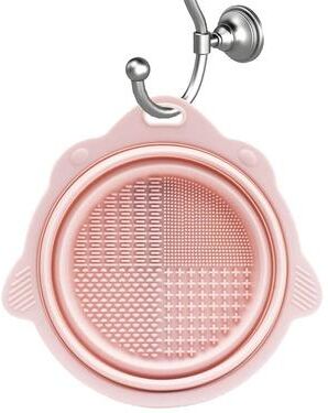 Uplifted Finds Makeup Brush Cleaner And Cleaning Bowl Set For Wet And Dry Makeup Tools pink