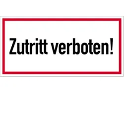 Schild Zutritt verboten!, Alu, 370x180 mm