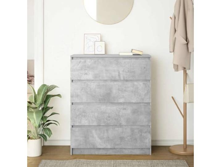 KTHLBRH Anrichte grau Beton 80 x 35 x 99 cm Technisches Holz Glatte Oberfläche, resistent gegen Feuchtigkeit und Verformung, großer Raum, robuste Oberfläche, einfache Reinigung