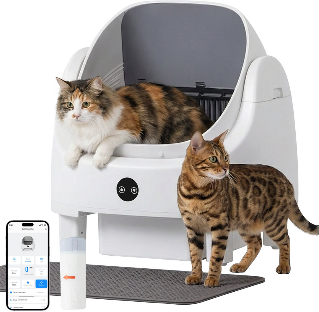 Rebrilliant Self-Cleaning Litter Box White 54cm H X 50cm W X 55cm D