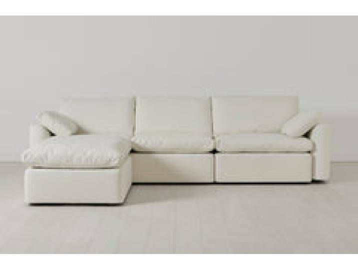 Model 13 4-Sitzer-Sofa mit Chaiselongue links, Weiß